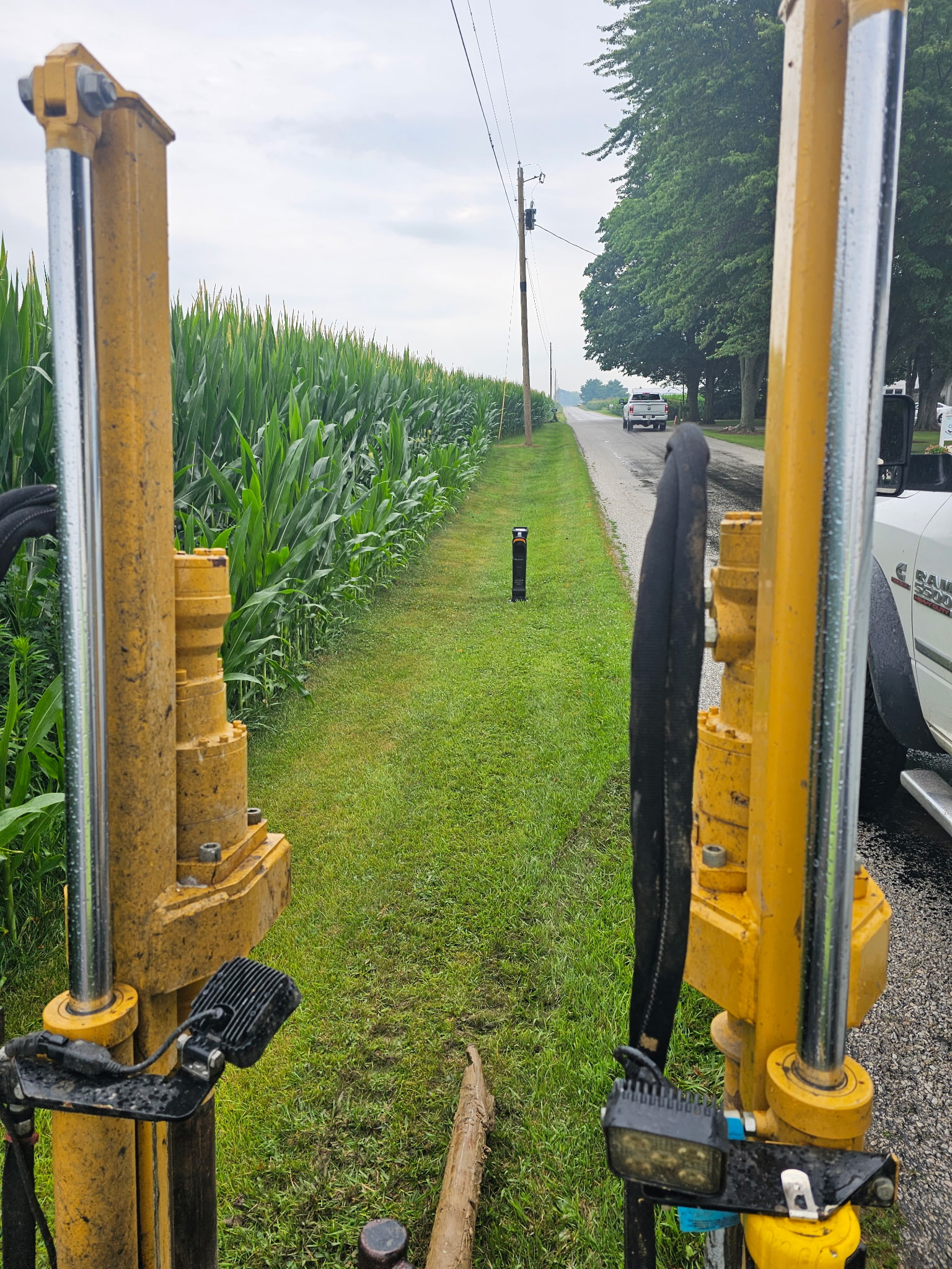Bore path along cornfield